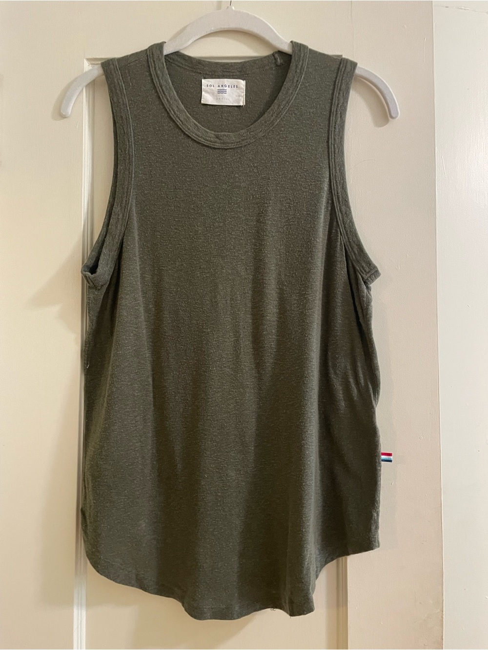 Sol Angeles Olive Green Muscle Tee Tank